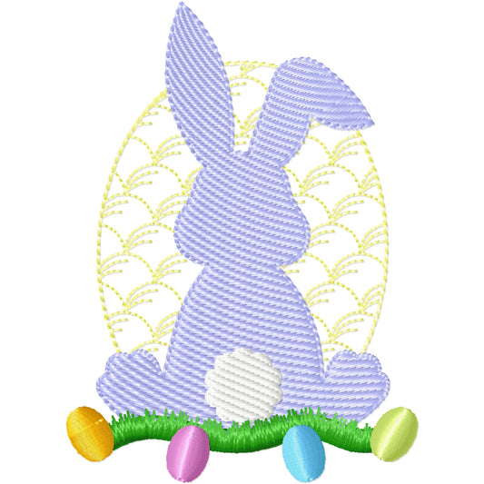 Bunny with and without egg machine embroidery designs