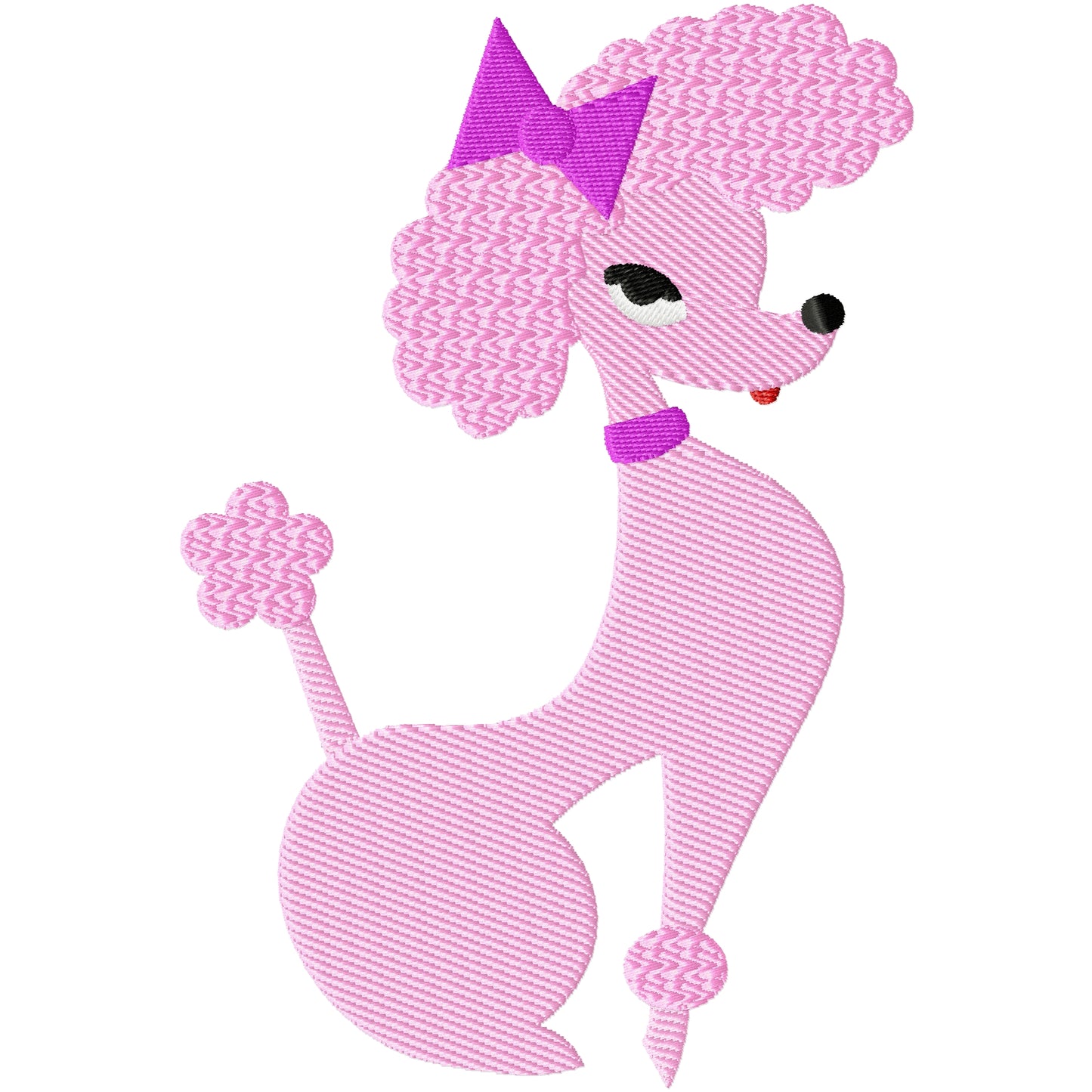 My prize poodle machine embroidery design 2 sizes