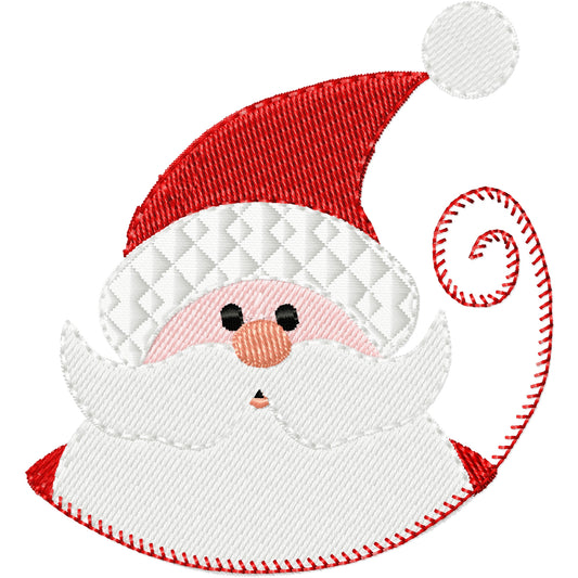 New E swirl Santa machine embroidery design