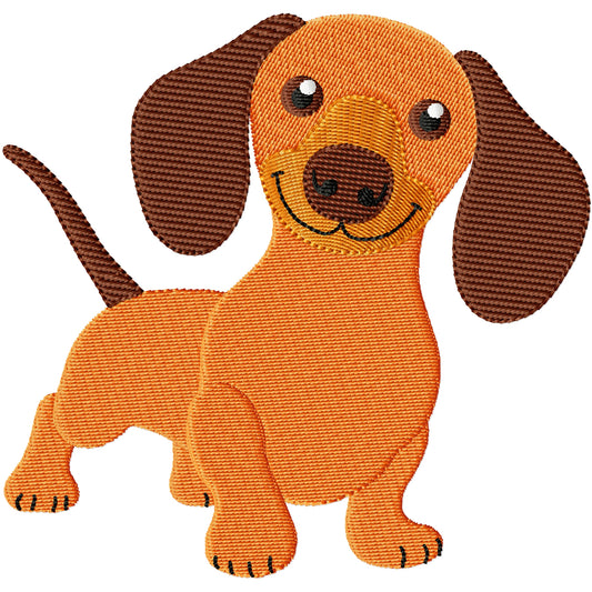 Dash 1 dog dachshund machine embroidery design