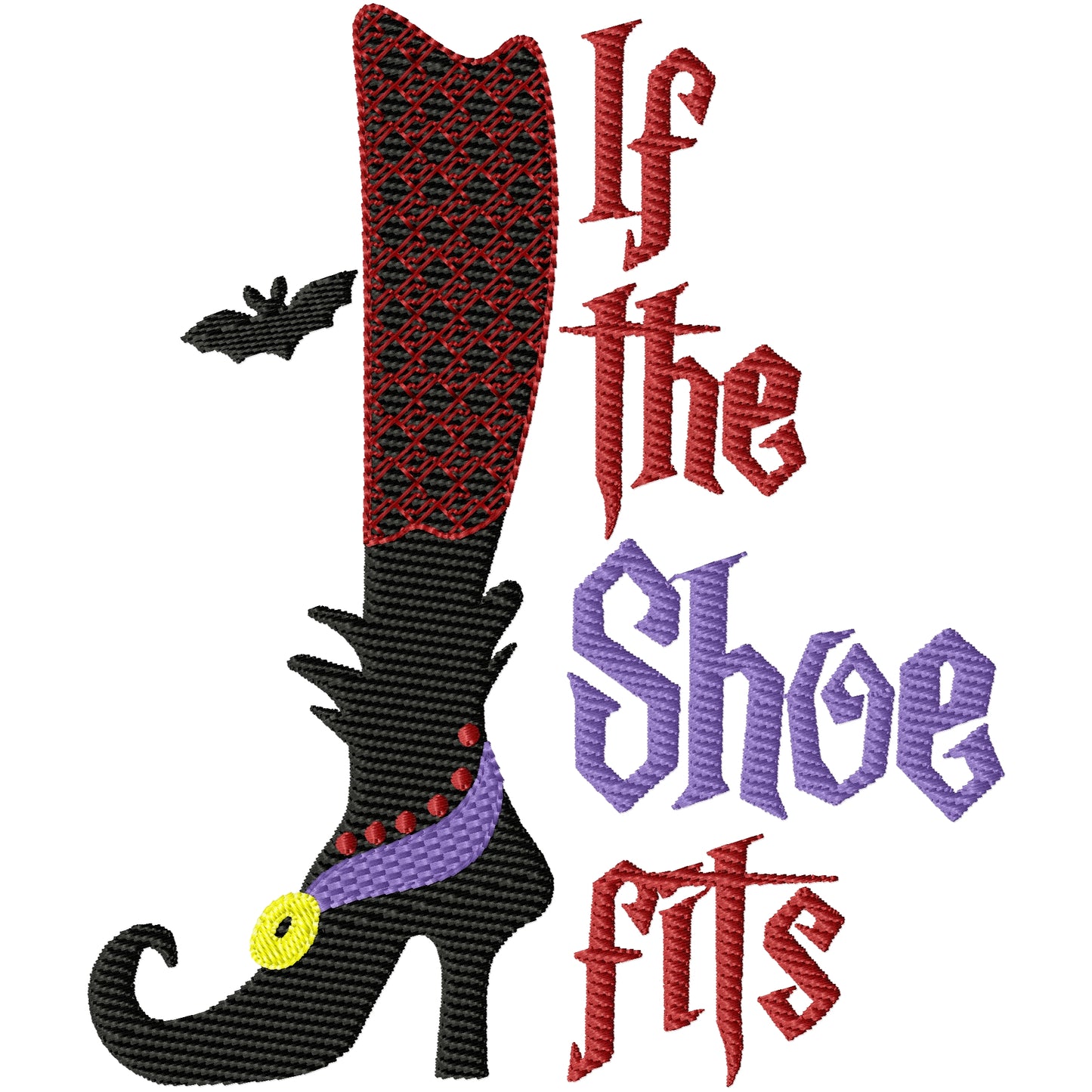 New If the shoe fits Halloween machine embroidery design 3 sizes