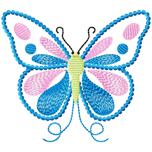 New butterfly 1 machine embroidery design 2 sizes