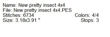 New pretty insect machine embroidery design
