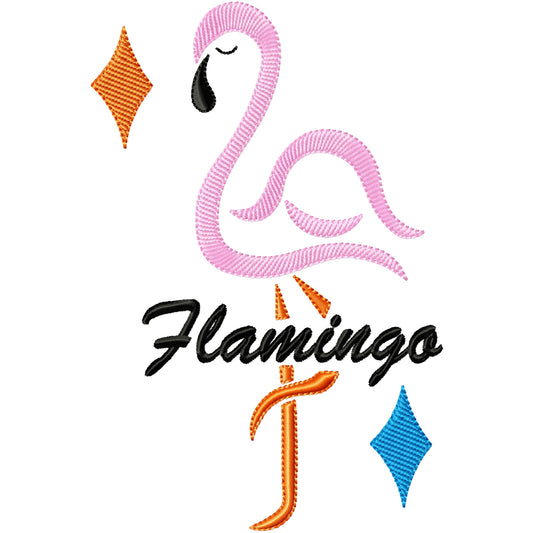 New sleeping 2 flamingo machine embroidery design 2 sizes
