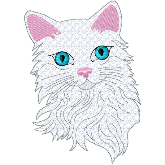 Fancy white cat with and without frame 2 sizes