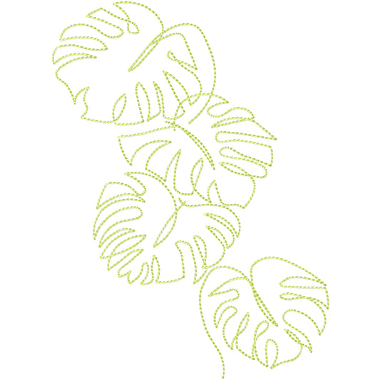Palm leaves machine embroidery design 2 sizes