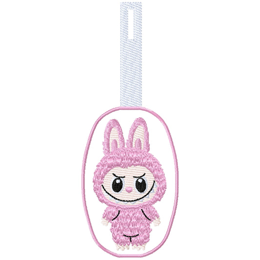 ITH Pink La boo boo key chain machine embroidery design  3 sizes