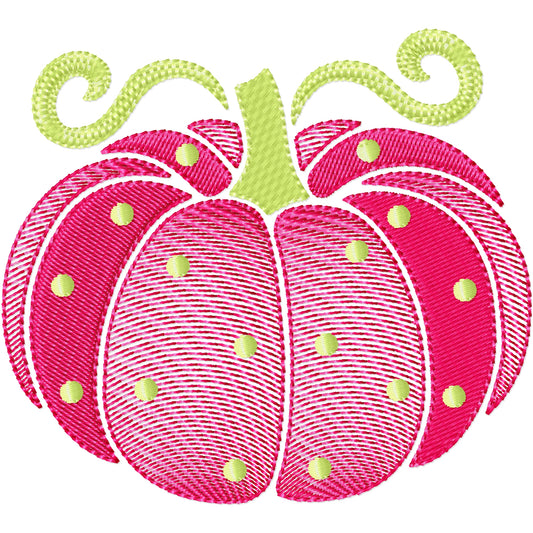 Pink pumpkin machine embroidery design
