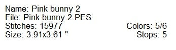 Pink bunny 2 machine embroidery design