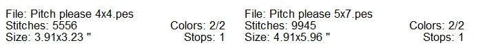 Pitch please machine embroidery design 2 sizes