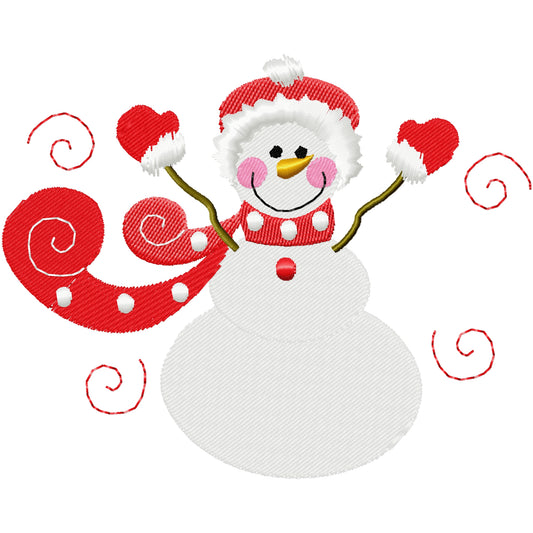 Red the snow lady machine embroidery design  3 sizes