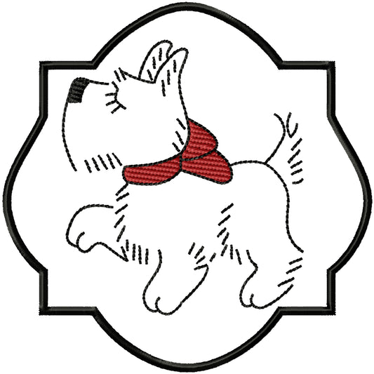ITH Scotty Coaster machine embroidery design