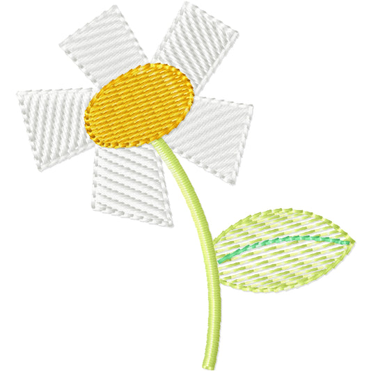 Simple flower machine embroidery design 2 sizes