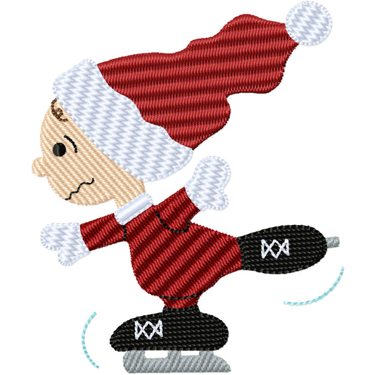 Ice Skater Charlie Brown machine embroidery design