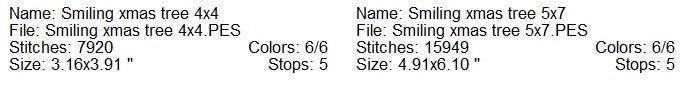Smiling Christmas tree machine embroidery design 2 sizes