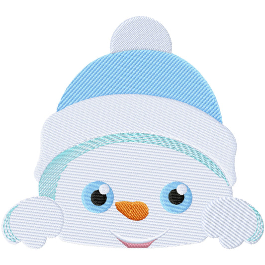 Snow buddy the baby snowman machine embroidery design 3 sizes