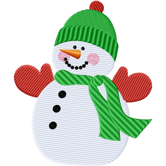 Snowman 10 machine embroidery design 3 sizes