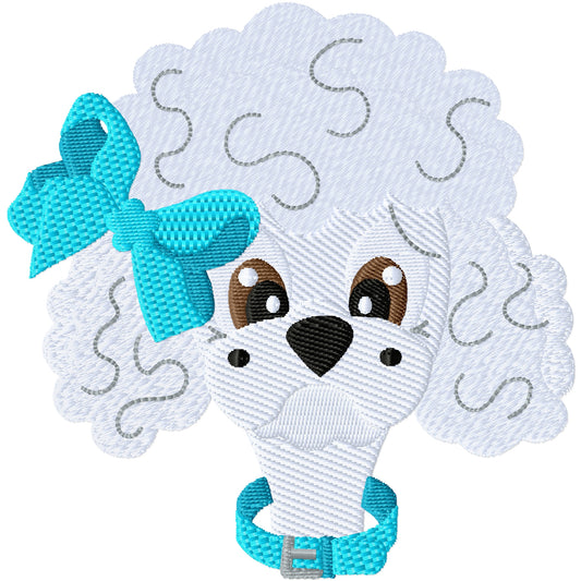 Sprinkles the poodle machine embroidery design 2 sizes