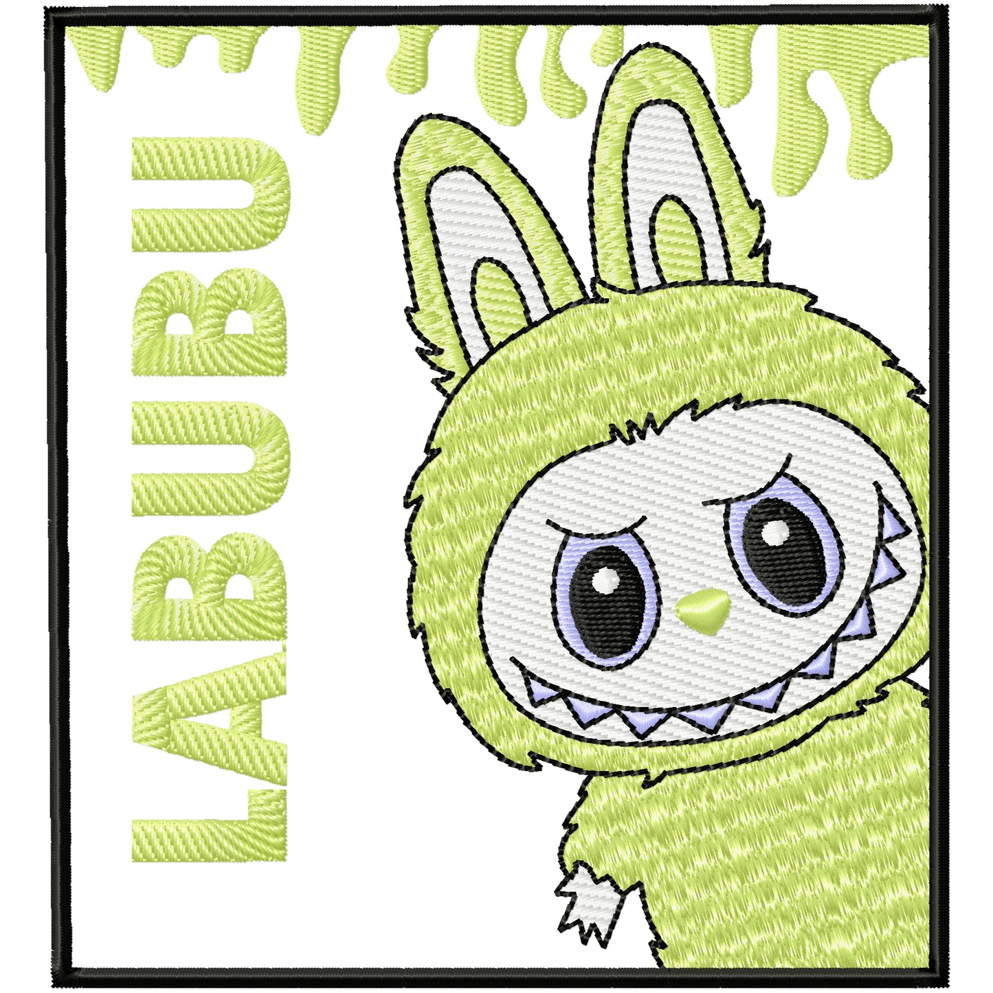 Textured slime monster machine embroidery design 2 sizes