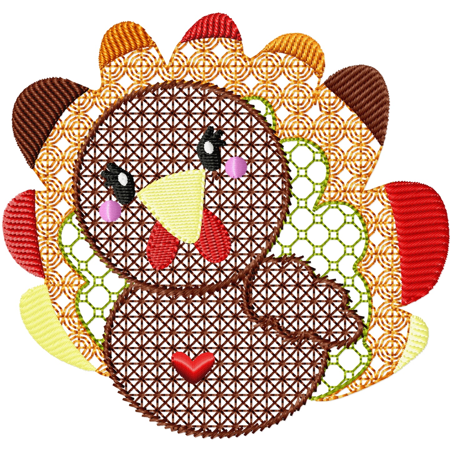 Turkey 2 machine embroidery design 3 sizes