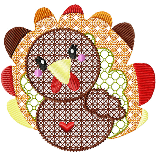 Turkey 2 machine embroidery design 3 sizes