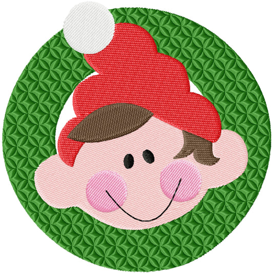 Wreath Elf 2 machine embroidery design