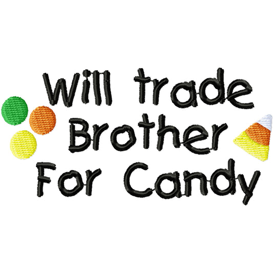 Will trade brother for candy Halloween machine embroidery design