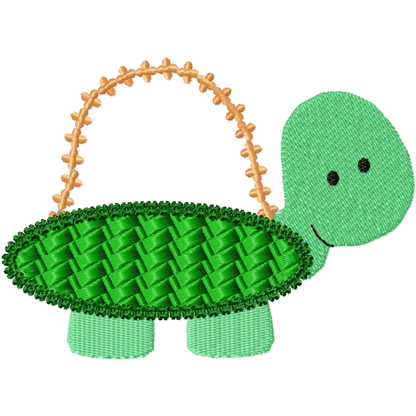 Cute applique turtle machine embroidery design