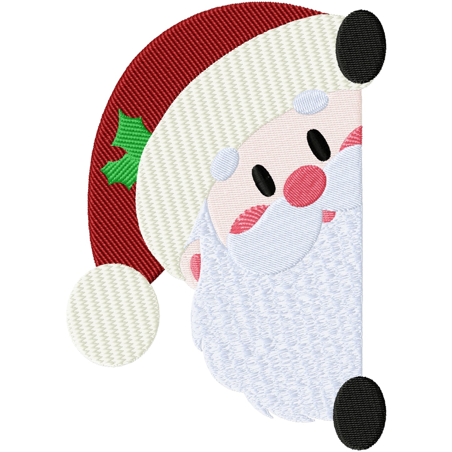 Textured pocket Santa machine embroidery design 2 sizes