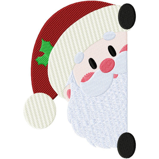 Textured pocket Santa machine embroidery design 2 sizes